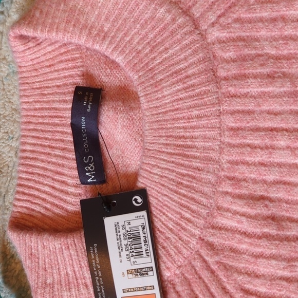 M&S Marks & Spencer Collection Pullover Knitted Jumper Sweater US XS Dusky Rose - Picture 11 of 12